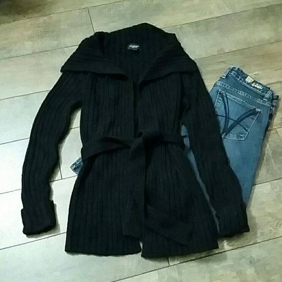 Sonoma Sweaters - Black Belt Sweater Cardigan